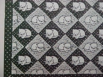 Vintage Quilt Pattern Asleep Kitten Kitty Cat Applique  